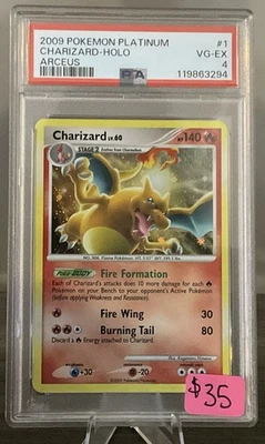 Pokemon 2009 Charizard Platinum Arceus Holo PSA 4 - Image 1 of 2