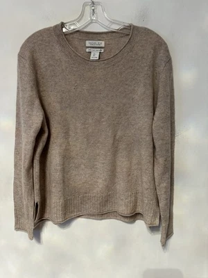 Nuevo Suéter Pullover Mujer Rachel Zoe 100% Cachemira 2 Capas Talla L Beige Manga Larga Foto 1 de 4