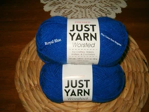3 Skeins Premier Just Yarn Worsted Yarn ROYAL BLUE #4 Medium NEW - Picture 1 of 2
