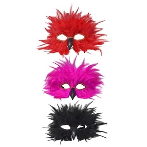 Feather Mask Costume Mask for Pretend Play Stage Performance Mardi Gras Medieval - Picture 1 of 20