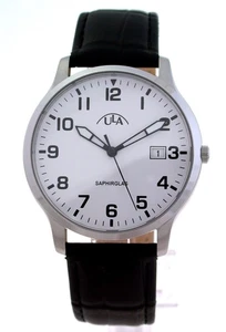 Flache gut lesbare ULA STEEL / SAPHIRGLAS 39mm Herrenuhr 5 ATM WR UVP* 69,90 EUR - Bild 1 von 5