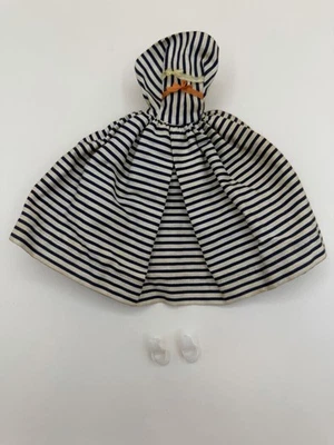 Vestido completo informal a rayas vintage de algodón Barbie #912 Foto 1 de 4