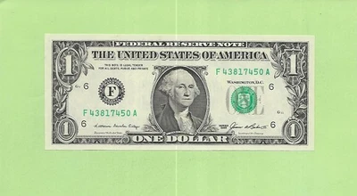 1985 ..UNCIRC $1  F 4381 7450 A  .... 1985 $1  F-A      NICE NOTE        FRN - Image 1 of 2