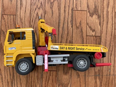 Bruder Day & Night Service Wrecker Tow Truck Yellow Made in Germany SU - Image 1 of 4