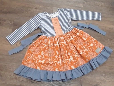 Usado en Excelente Condición Eleanor Rose Niñas Talla 6-7 Amigos del Bosque Vestido Otoño Zorro Animales Foto 1 de 4