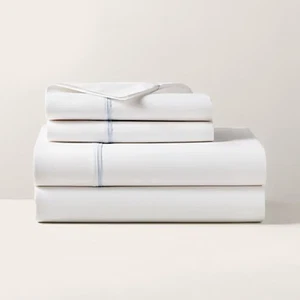 Ralph Lauren Neu mit Etikett Bio-Baumwolle Palmer Twin flaches Laken himmelblau - Bild 1 von 5