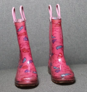 Kleinkinder kleine große Kinder Jungen Mädchen leuchtende wasserdichte PVC Regenstiefel rosa - Bild 1 von 2