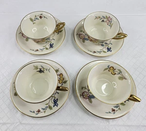 Rosenthal Persiana Continental Cups Saucers Ivory Floral Germany Gold Rim Set 4 - Picture 1 of 15