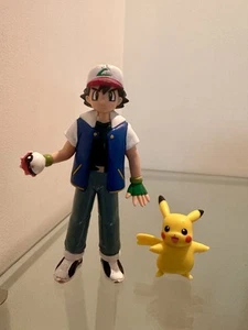 Tomy Pokemon Ash Ketchum Figur 1998 Vintage RARE 5" Figur & Pikachu - Bild 1 von 14
