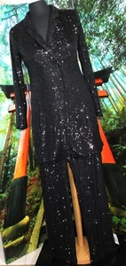 GUESS SEQUIN COCKTAIL PANTS SUIT SEPARATE BLACK (M/L) NWT - Foto 1 di 5