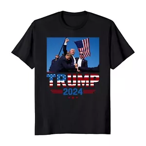 Donald Trump 2024 Shot At Election Rally T-Shirt - Picture 1 of 7