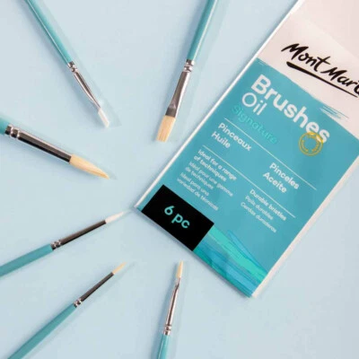 6pc Mont Marte Oil Paint Brush Set Art Artist Painting Brushes Bulk - image 1 of 4