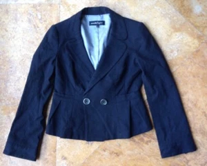 Nanette Lepore Cotton Blend Jacket Blazer, Black, 4 - Picture 1 of 8