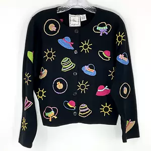Michael Simon Lite S Black Jacket Cardigan Embroidered Cotton Sunny Hats Purses - Picture 1 of 10