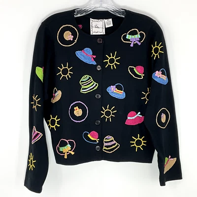 Cárdigan Michael Simon Talla S Negro Bordado Artístico Caprichoso Ropa Artística Foto 1 de 4