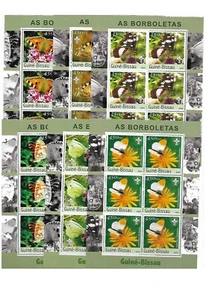 #29524 GUINEA BISSAU 2003 FAUNA BUTTERFLIES INSECTS FLOWERS MINISHEET YV 1522-7 - Picture 1 of 1