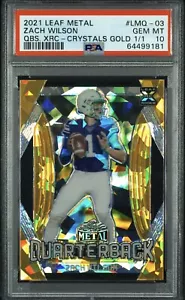 2021 Leaf Metal Quarterbacks XRC Zach Wilson Gold Crystal 1/1 PSA 10 Gem Mint - Picture 1 of 5