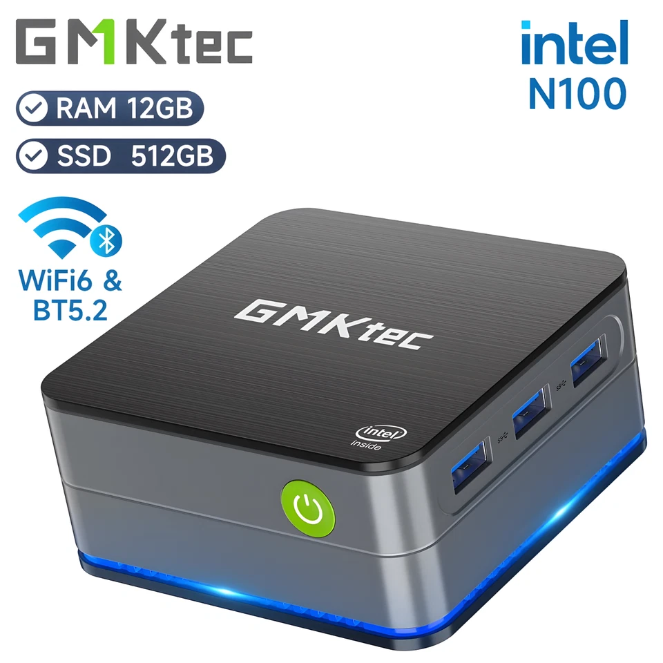 Mini PC GMKtec G2 – 12th Gen Intel N100, 12GB RAM, 512GB ROM, Windows 11 Desktop - Image 1 of 4