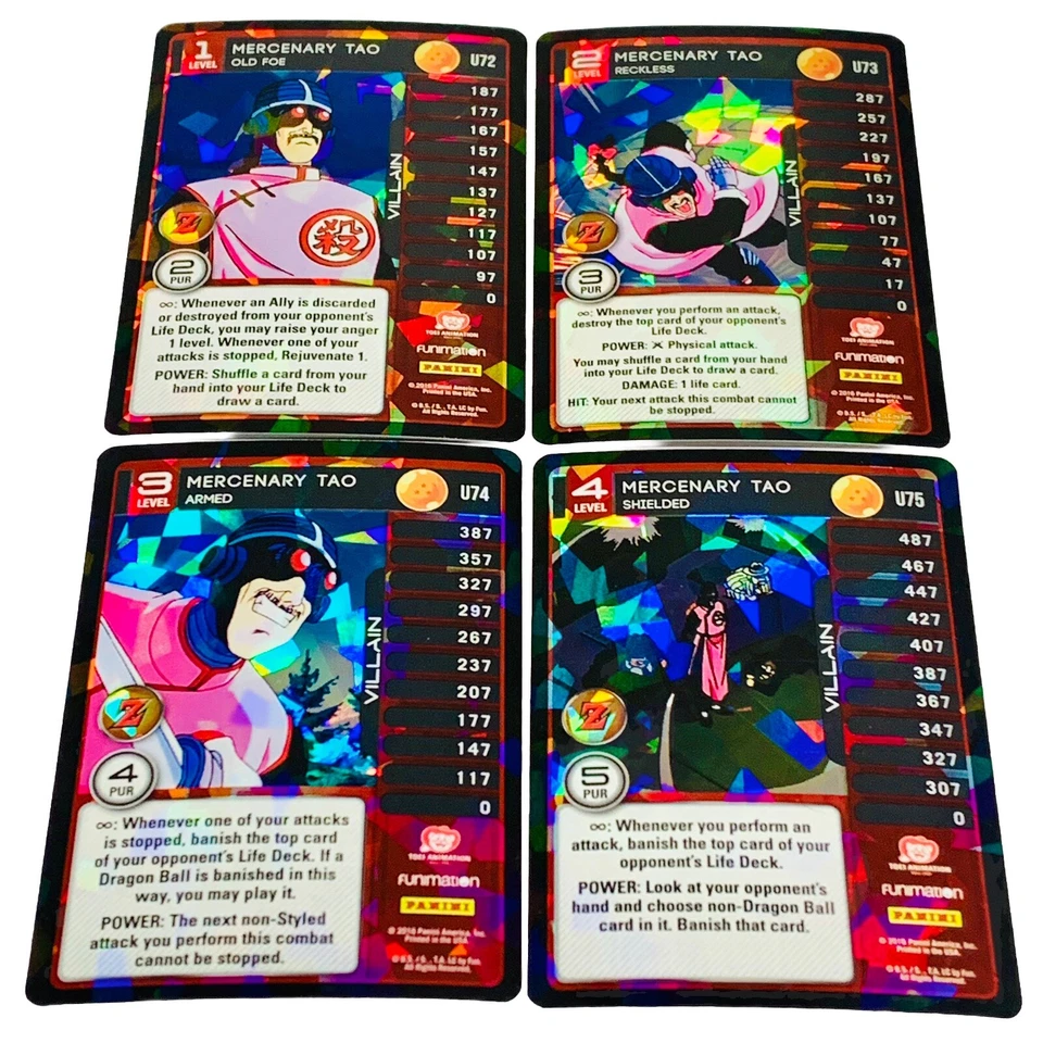 DBZ Dragon Ball Z TCG Panini Mercenary Tao 1 2 3 4 Rare U75 Holo Foil Awakening - Image 1 of 1