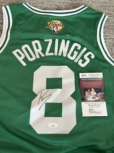 Kristaps Porzingis Signed Boston Celtics NBA Finals Jersey JSA COA Autograph - Picture 1 of 3