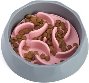 Silicone Slow Feeder Dog Bowl, Soft Silicone Anti-Choking Puzzle (Pink) - Picture 1 of 9