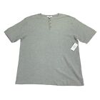 And Now This Mens Rib Knit Lightweight Short Sleeve Henley T-Shirt Gray 2XL
