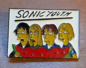 Sonic Youth Metal Enamel Pin Badge Brooch The Simpsons Rock Band Watermelon Gift - Picture 1 of 2