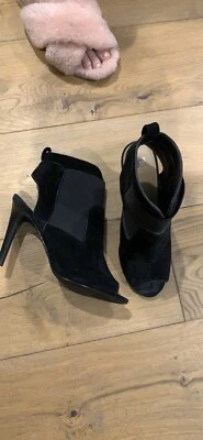 Botas de tacón Joes Jeans punta abierta negras gamuza talla 9,5 Foto 1 de 4