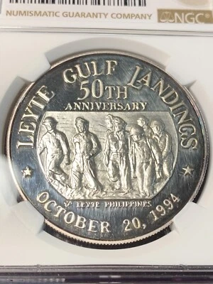 PHILIPPINES 1994 1000 PISO MACARTHUR LEYTE GULF LANDING COMMEM NGC PF 62 UC      - Image 1 of 4