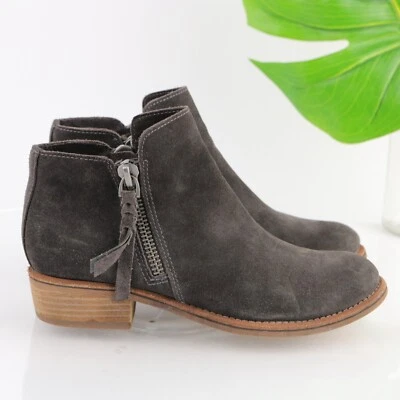 Dolce Vita Mujer Bota Sutton Talla 7.5 Gris Gamuza Doble Cremallera Tacón Bajo Botín Foto 1 de 4