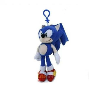 Sonic The Hedgehog Sonic Plush Doll Key Chain Coin Bag Clip On 8" Soft Plush - Picture 1 of 2