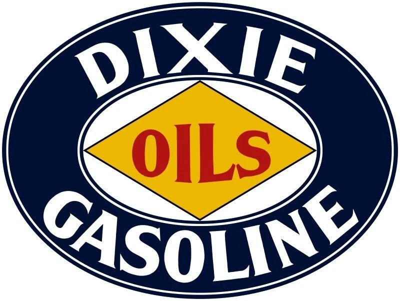 Dixie Gasoline & Oils DIECUT NEW 28" Wide Sign USA STEEL XL Size 7 lbs - Image 1 of 1