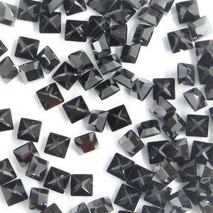 4428 6 H *** 20 strass Swarovski vintage fond conique carrés 6mm JET HEMATITE - Picture 1 of 4