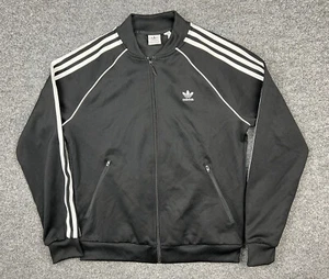 Chaqueta de Pista Adidas 3 Rayas Trifolio Negra Cremallera Top Cosido Logo Para Mujer’s M - Imagen 1 de 12