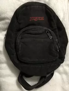 Jansport Vintage 90s Mini Backpack Faded Black Corduroy Small 13" L x 11" W - Picture 1 of 9