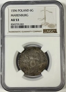 1596 Poland 6G Marienburg NGC AU 53 - Picture 1 of 4