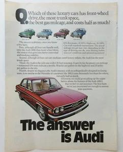 De colección años 70 Audi 100LS coche rojo 1975 revista impresión anuncio automóvil - Imagen 1 de 2