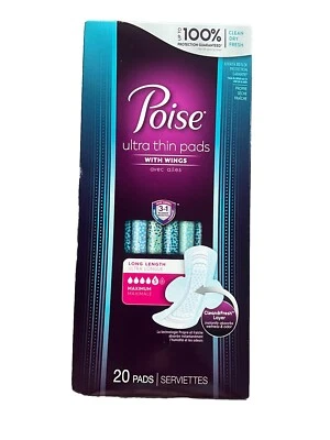 Poise Ultra Thin Pad With Wings SERVIETTES 20 Pads