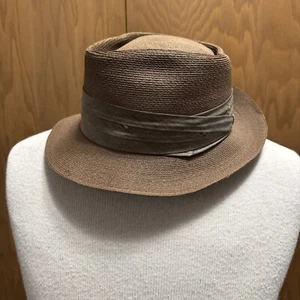 VTG 1950s 1960s Straw Panama Hat Fedora 7 5/8 Genuine Milan Imported Dalton - Picture 1 of 11