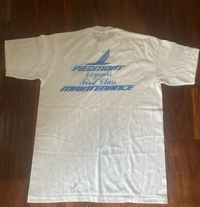 Piedmont Airlines Vintage New Old Stock Tshirt Men’s Size Medium Single Stitch - Picture 1 of 4