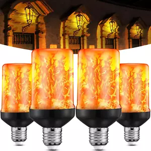 LED Flame Effect Light Bulbs, Dusk to Dawn Sensor Bulb with E26 Base, Flickering - Picture 1 of 12