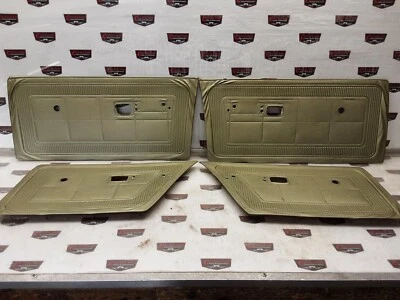 DAMAGED 1969 Dodge Dart 4 Door OEM Front & Rear Door Trim Panels Green - Image 1 of 4