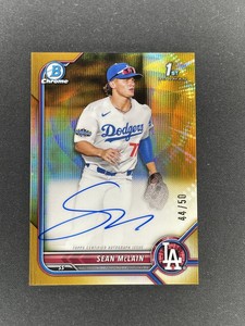2022 Bowman Chrome Draft Sean McLain Gold Wave Auto /50 #CDA-SM Bowman 1st RC