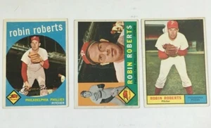 1959 1960 1961 Topps Robin Roberts Cards Philadelphia Phillies VG+ - Picture 1 of 7