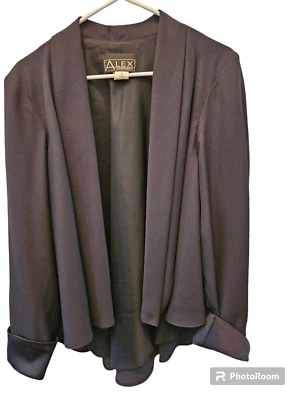 Alex Evenings 黑色夹克开襟开衫中号 — 第 1/3 张图片