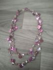 Vintage Lane Bryant Pink Mother of Pearl Shell Necklace