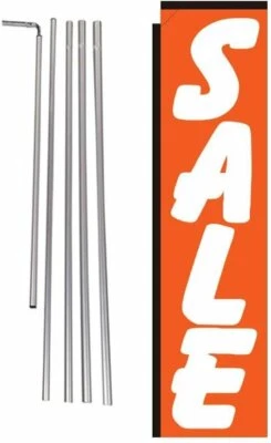 Sale Advertising Rectangle Feather Banner Flag Sign with Pole Kit and Ground... - Image 1 of 4
