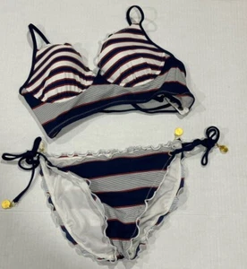 Sperry Sailing Stripe Underwire Midkini Bikini Top / Swim Suit Set 2Piece - Picture 1 of 9