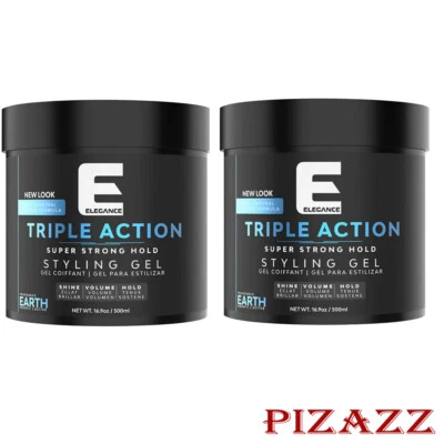 2 x Elegance Hair Gel Triple Action Earth 16.9 fl oz/500ml =1000ml - Image 1 of 3