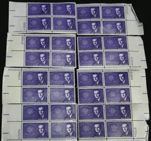 8 BLOCKS OF 4 (32 x 4 CENT U.S. POSTAGE STAMPS) ATOMIC ENERGY ACT BRIEN MCMAHON - Picture 1 of 1